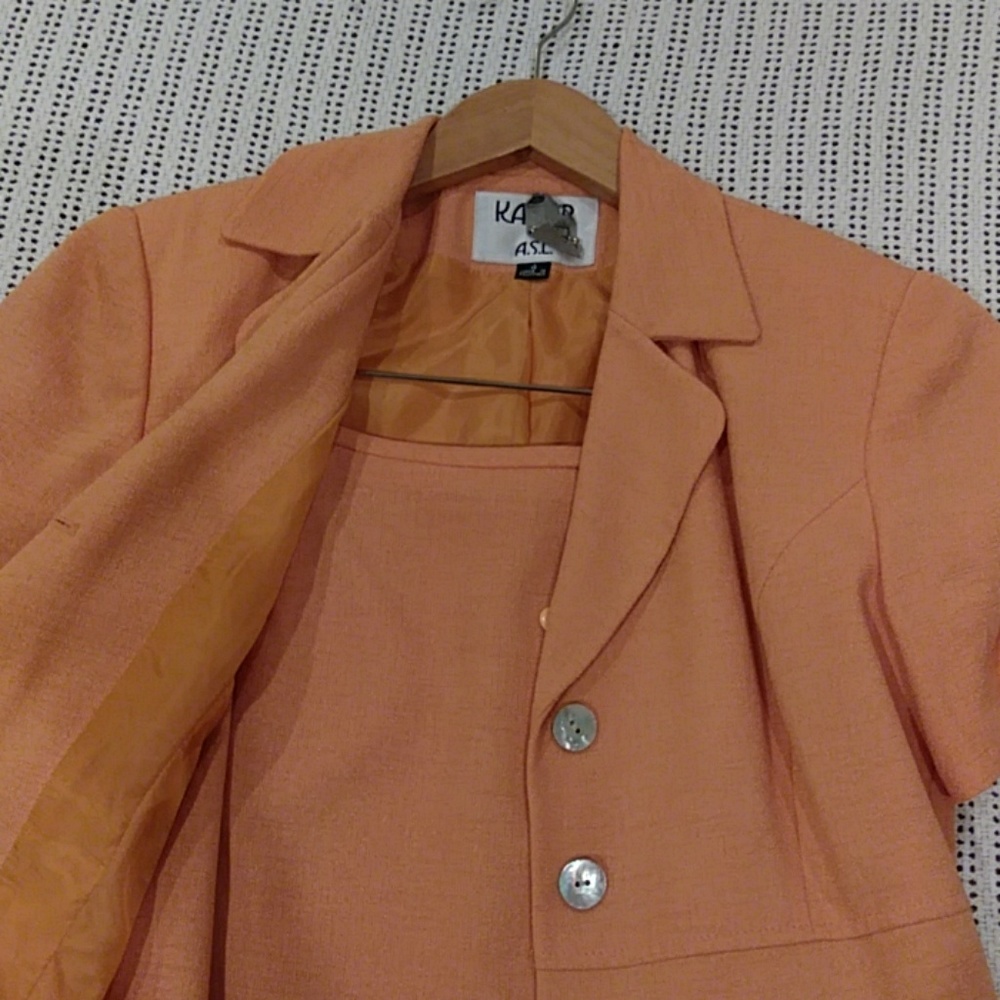 Kasper lined muted orange suit